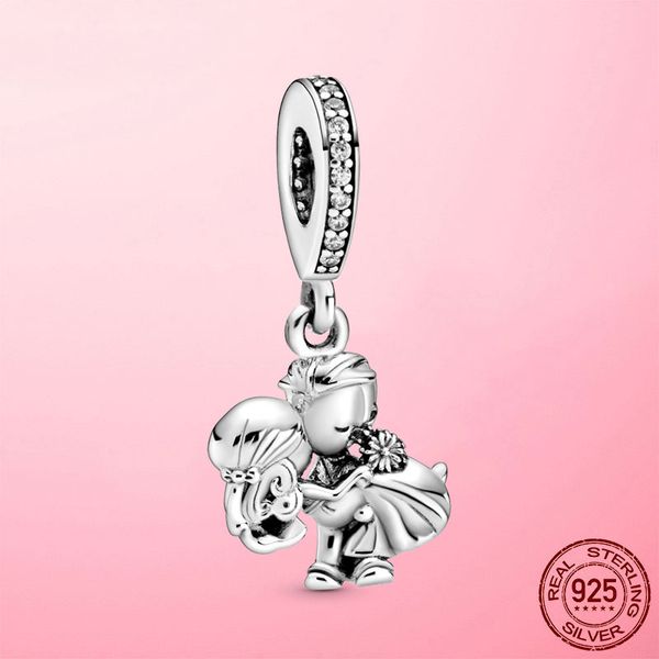 

romantic 925 sterling silver married couple lovers dangle charm beads fit original pandora charm bracelet fine jewelry gift