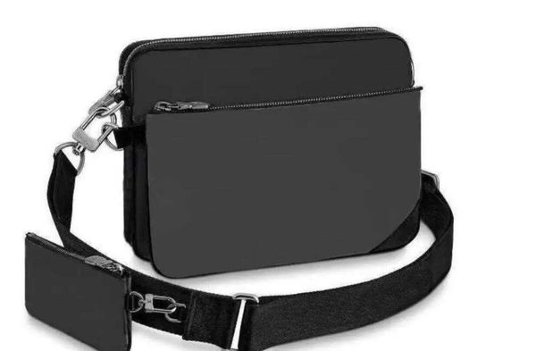 

2022 messenger bag canvas mens crossbody s 3 piece set fashion leather man shoulder with purse wallet clutch 69443