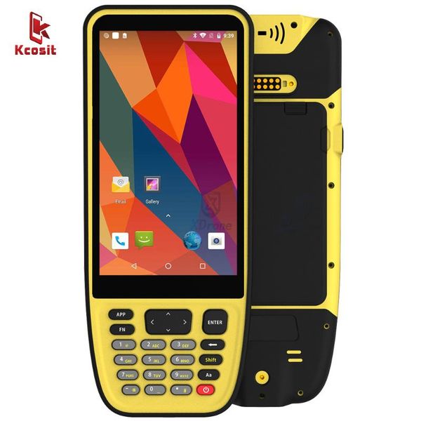 

original kcosit g501 android10.0 1d/2d barcode scanner laser handheld pda terminal wireless wifi waterproof 5" with keyboard nfc