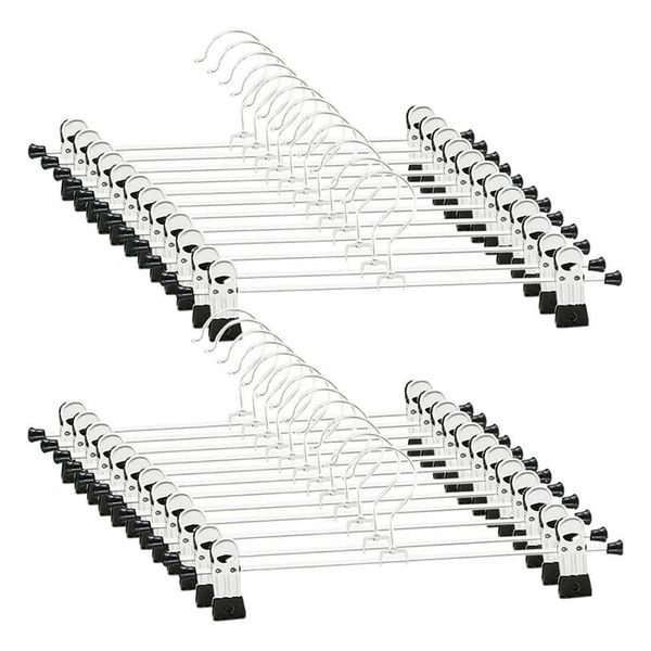 

24 pcs skirt hangers with clips, pants hanger metal pant hangers space saving for pants skirts clothes