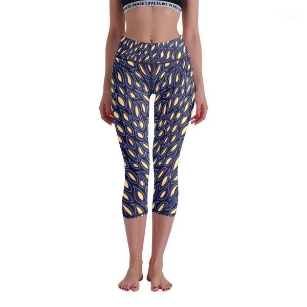 

yoga outfit european american 3d printed 7-point pants women's fashion bottoming high breathable sports running tights gym wraps leg