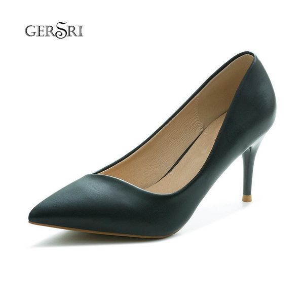 

dress shoes gersri simple women pumps office thin heels ladies classics style single autumn daily pointed, Black