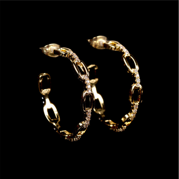 

hoop & huggie fashionable temperament hollow zircon simple atmosphere circle earrings 2021 trendy women, Golden;silver