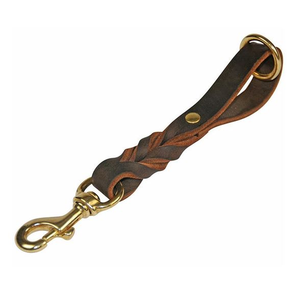 

30cm one step dog leash short pet traction belt braided real leather dog walking training lead for medium large big dogs