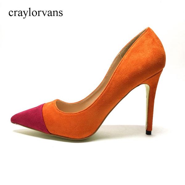 

dress shoes brand high heels woman pumps wedding bridal orange women, Black