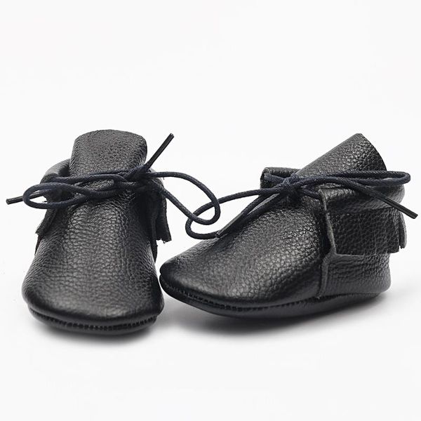 

first walkers solid genuine leather baby moccasins shoes lace up soft sole born infant boot