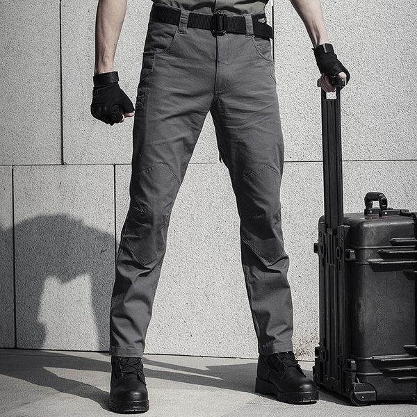 

men's pants eagle claw action flash tactical slim special forces combat training multi bag wear-resistant, Black