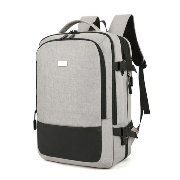 

backpack big capacity travel waterproof extension business back pack usb lapbag for men extended rucksack male