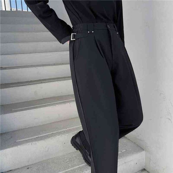 

england style personality rivet design women pants suit casual loose elastic waist for trousers,size m xxl, Black