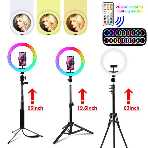 

10 inch conventional led light, rgb ring light with tripod selfie ring light usb remote controlfor pgraphy for make up/video