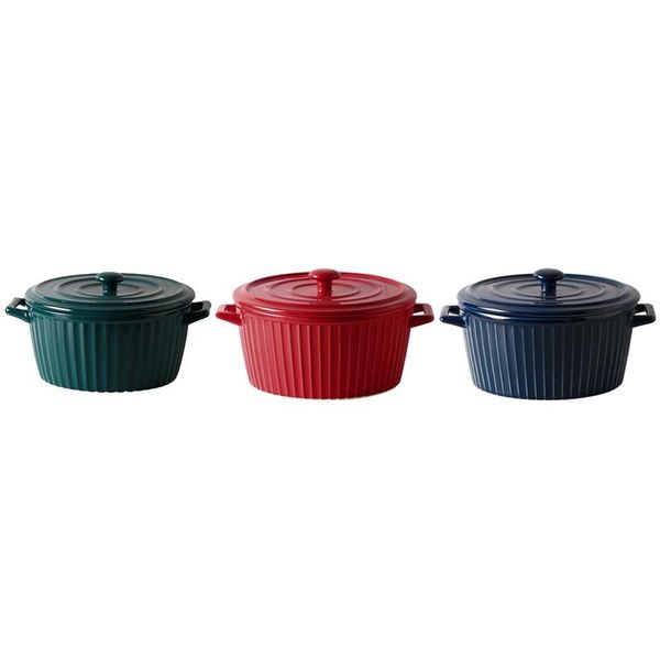 

pans ceramic casserole with lid, 1600ml bakeware soup bowl