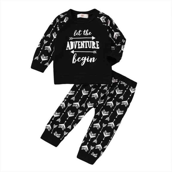 

children spring autumn clothing 1-6t baby boys 2pcs set hoodie pants arrow print outfits 100% cotton long sleeve clothes, White