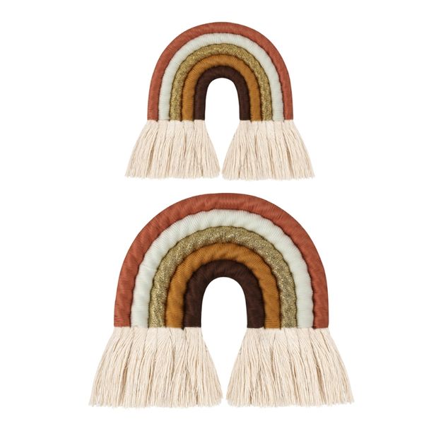 5 strati Macrame Nordic Decorazione della parete dell'arcobaleno per camera da letto asilo nido per bambini camere a corda di corda araccia