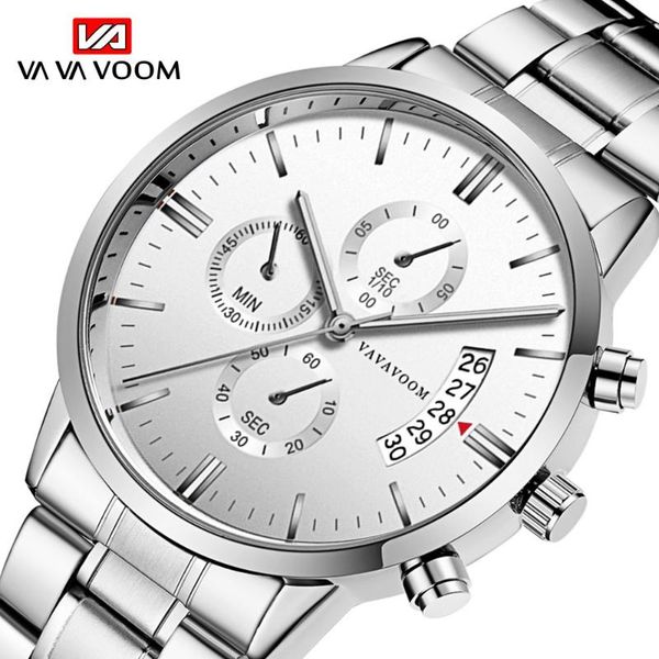 

wristwatches 2022 men's watches stainless steel band wristwatch 30m waterproof luxury fashion watch quartz clock gifts for men, Slivery;brown