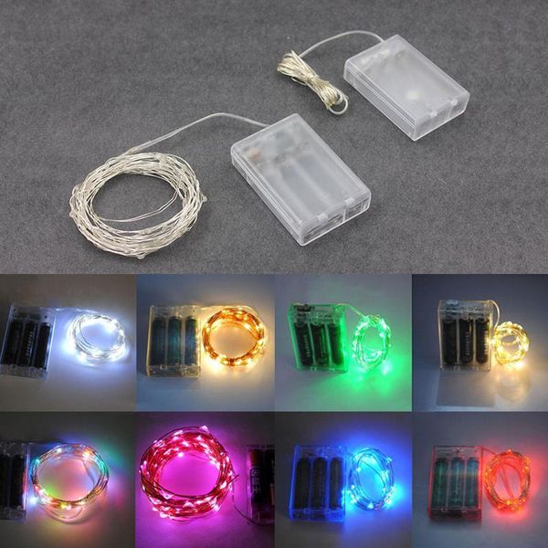 

fairy holiday string lights 10m 5m 3m 2m 1m led 7 color battery box of copper lamp wedding christmas party home decor lights