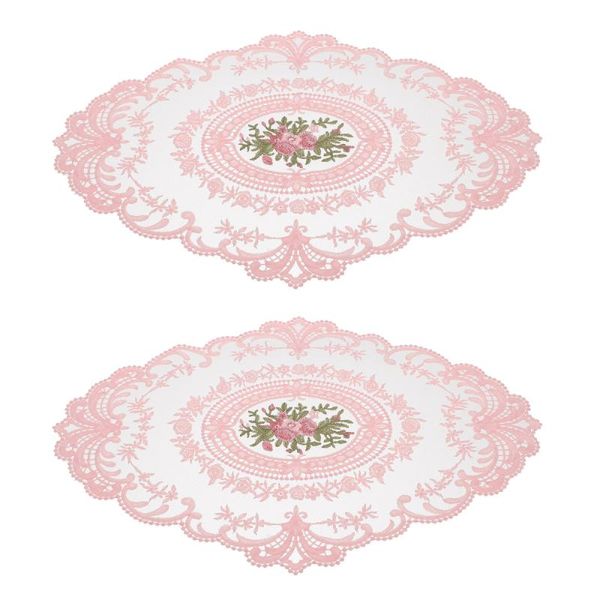 

mats & pads 2pcs embroidered placemat dinner table mat lace decorative