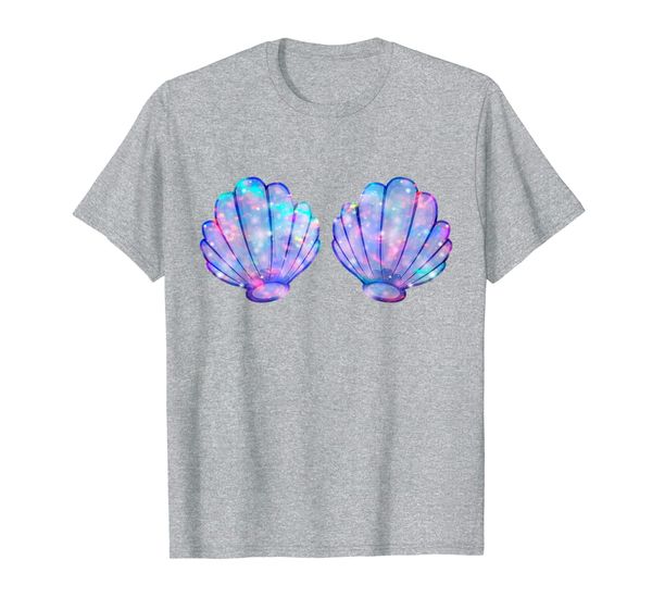

mermaid seashell bra / bikiny funny party costume / gift t-shirt, White;black