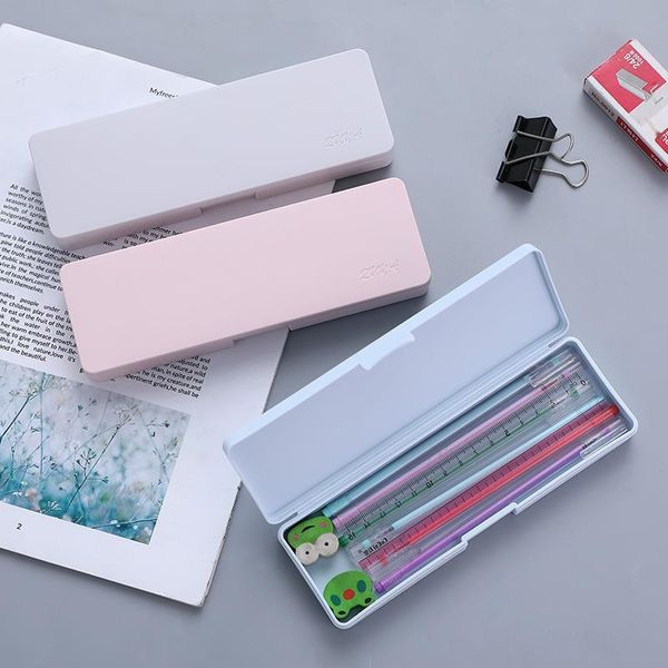 

pencil cases student creative stationery box plastic storage simple small fresh bag