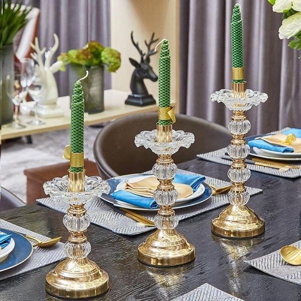 

candle holders tall crystal holder gold candlelight pillar modern table decoracion para el hogar dining decor bw50zt