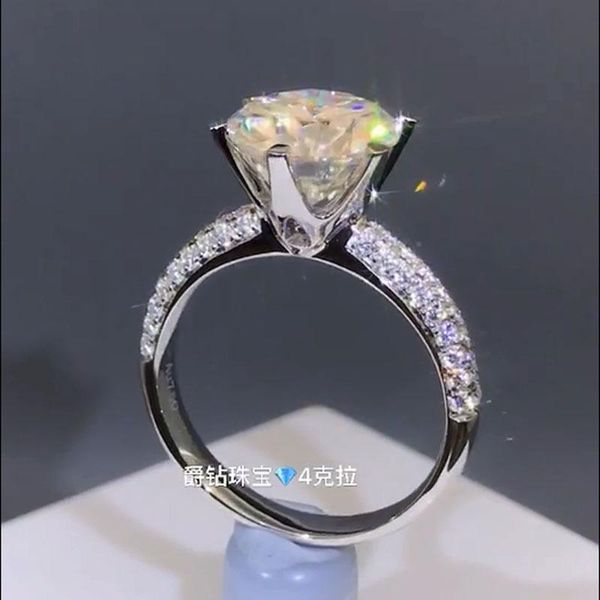 

cluster rings 2 18k white gold moissanite diamond ring flower crown luxury for women wedding party engagement anniversary ct, Golden;silver