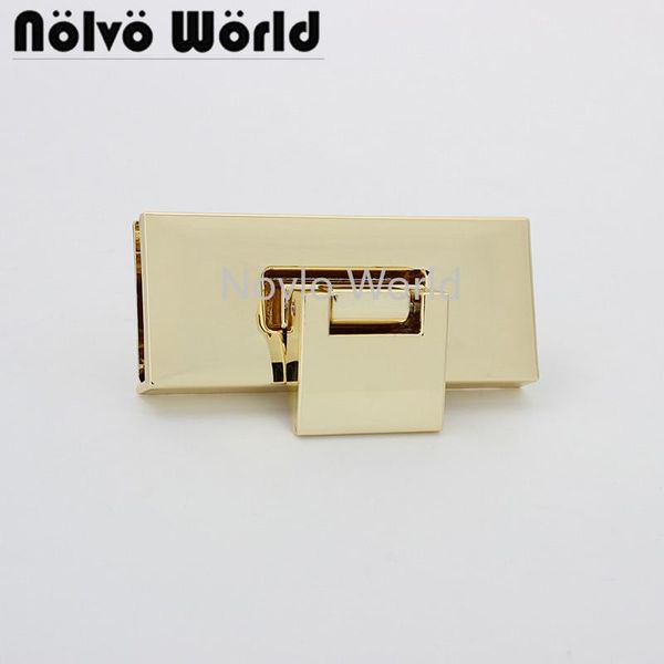 

bag parts & accessories 10-30sets 60*25mm light gold rectangle shape arrive flip lock for woman chain purse printed metal hardware, Black