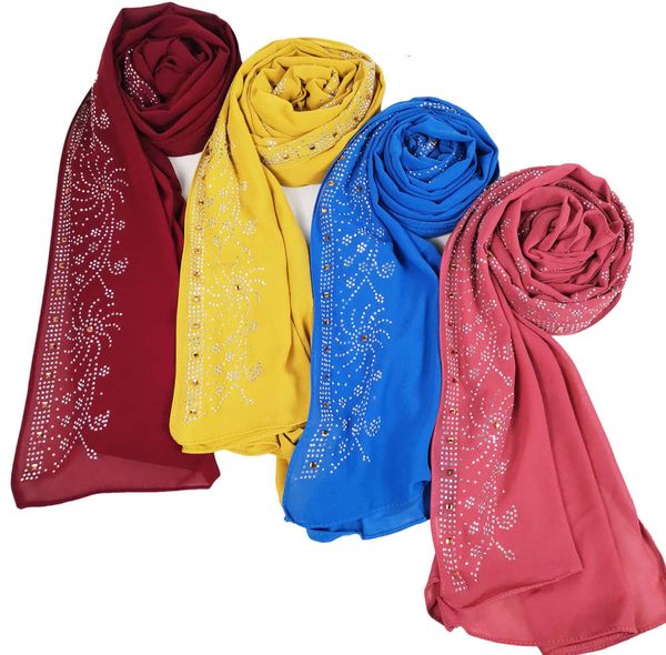 

new drill pearl chiffon soft long women's shawl casual silk scarf, Blue;black