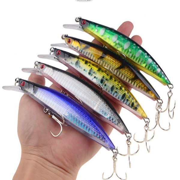 

1pcs minnow fishing lure 13cm 23g sinking hard wobbler crankbait 3d eyes artificial bait with quality treble hooks carp jlllkc