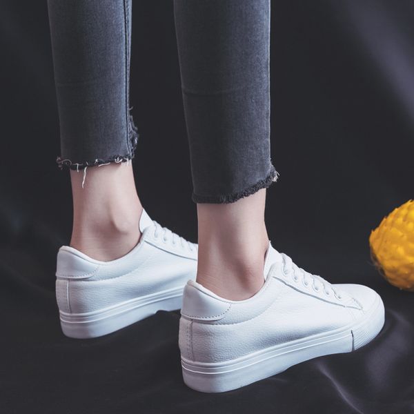 

women shoes new fashion shoes woman solid color casual high platform increased solid pu leather women casual sneakers