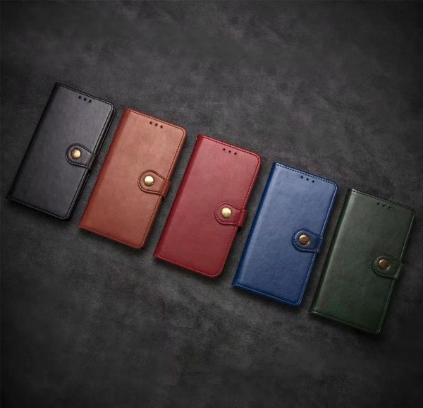 

wallet leather phone case for samsung galaxy a10 a20 a30 a50 a70 solid color round buckle leather case for galaxy a51 a71 2020 5g a81 gwl2m