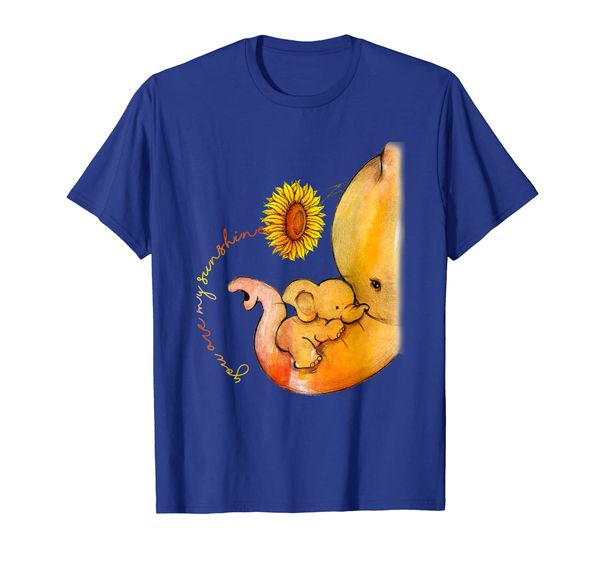 

You Are My Sunshine Elephant T-Shirt Animal Sunflower Shirt, White;black