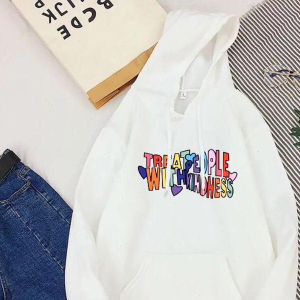 

treat people with kindness sweatshirt harry styles streetwear clothes harry styles women hoodies casual print pullovers, Black