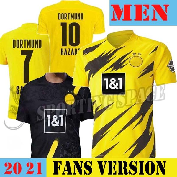 

3xl 4xl man 20 21 dortmund borussia reus guerreiro jerseys soccer 2020 2021 blackout sancho hummels haaland sport shirt 2020 brandt, Black;yellow
