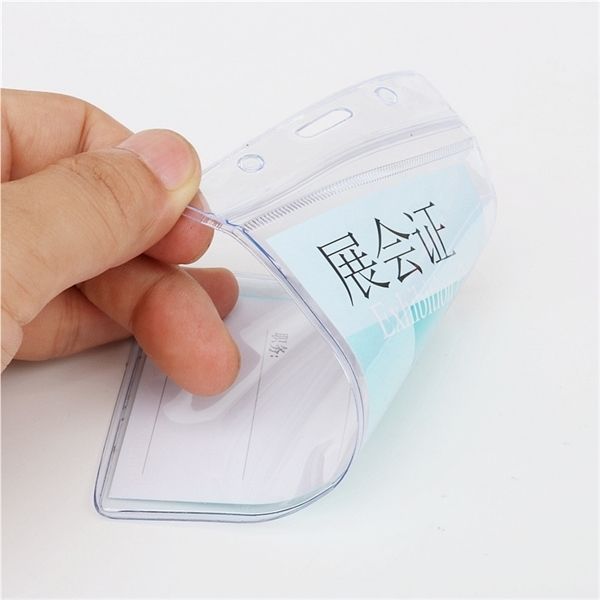 

soft plastic waterproof works id exhibition horizontal and vertical work cardholder