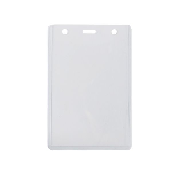 

id card badge holder vertical horizontal clear pvc card holder resealable price display label sleeve sign frame tag pouch