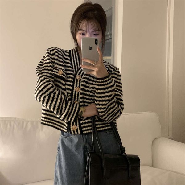 

style small fragrance sweater cardigan coat women, Black;brown