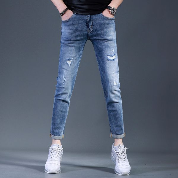 

jeans torn 2021 spring casual summer denim pants 6gd8, White;black