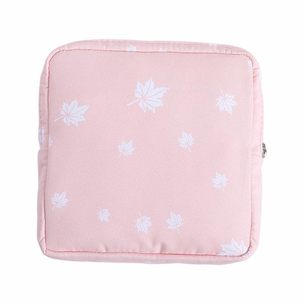 

storage bags women girl polyester large capacity anti dust outdoor headphone case portable sanitary pad bag cosmetic holder square