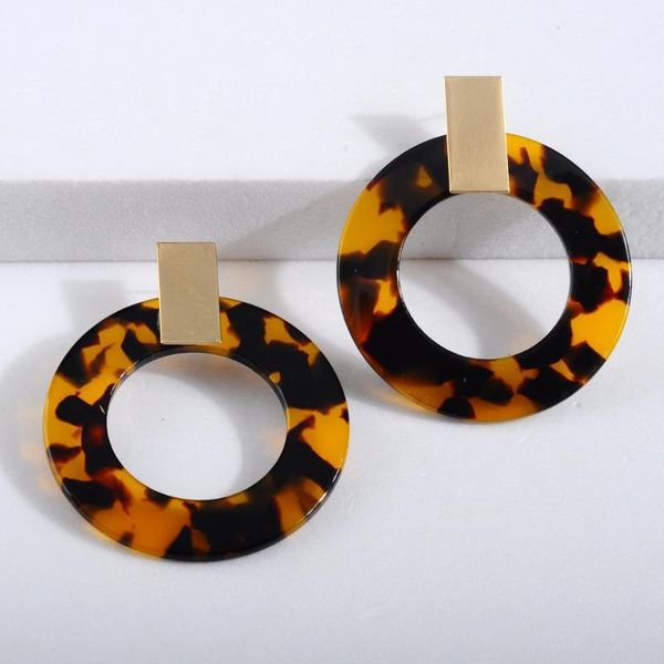 

fashion acrylic tortoiseshell earrings for women round leopard earrings female ear jewelry boucle d'oreille femme 2021 wholesale, Silver
