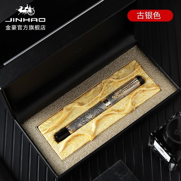

gel pens jinhao 6 style rollerball pen ancient chinese oriental dragon clip with red eyes promotion metal gift box option