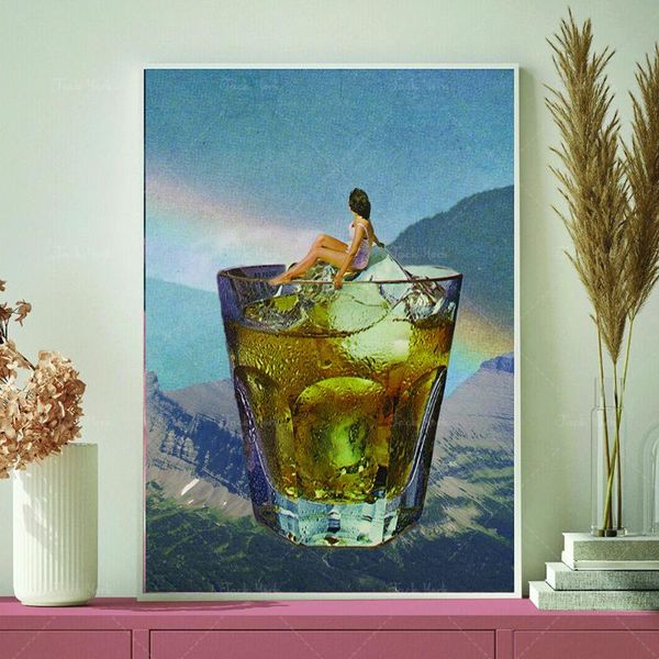 

paintings cocktail print - kitchen art print- poster friday
