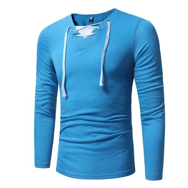

men's t-shirts selling long-sleeved t-shirt unique collar design fashion casual, White;black