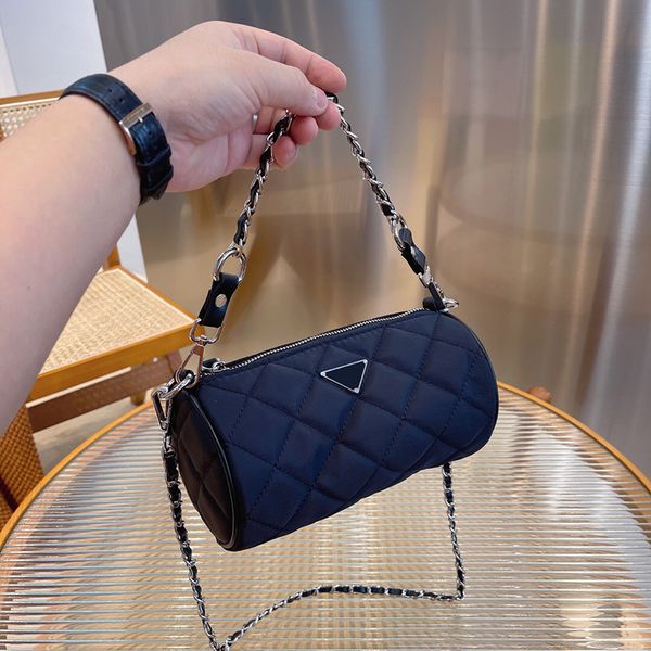 

5a+mini chain crossbody nylon bags pen container clutch fashion designer shoulder handbags women's cylinder bag with original box hand