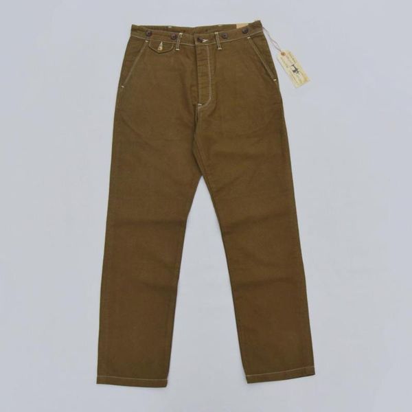 

men's pants 2021 casual twill chino vintage style with suspender buttons, Black