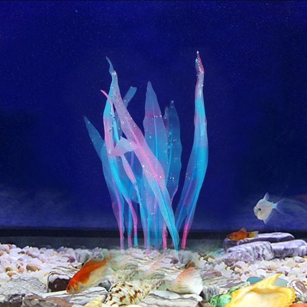 

decorations 2021 aquarium kelp decoration fish tank resin ornament plant glows under light