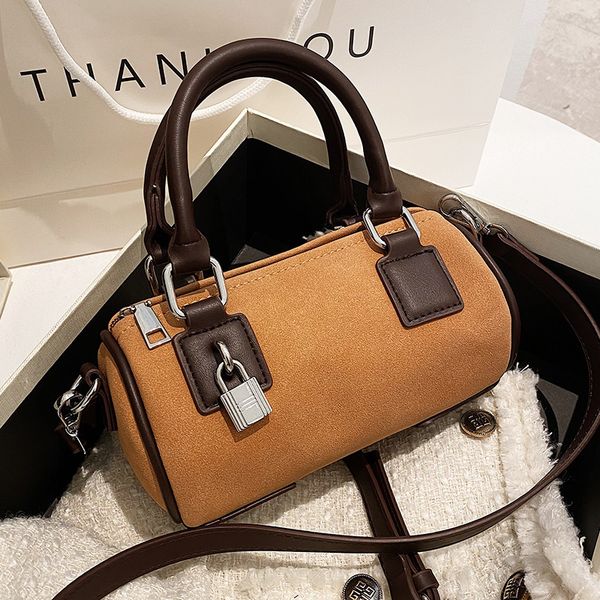 

texture small women's 2022 new autumn and winter fashion portable boston pillow bag leisure single shoulder messenger bag