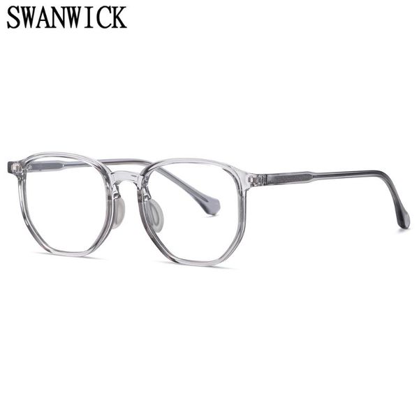 

sunglasses swanwick square spectacle frames tr90 acetate blue light blocking glasses men retro optical grey eyeglasses pink women unisex, White;black