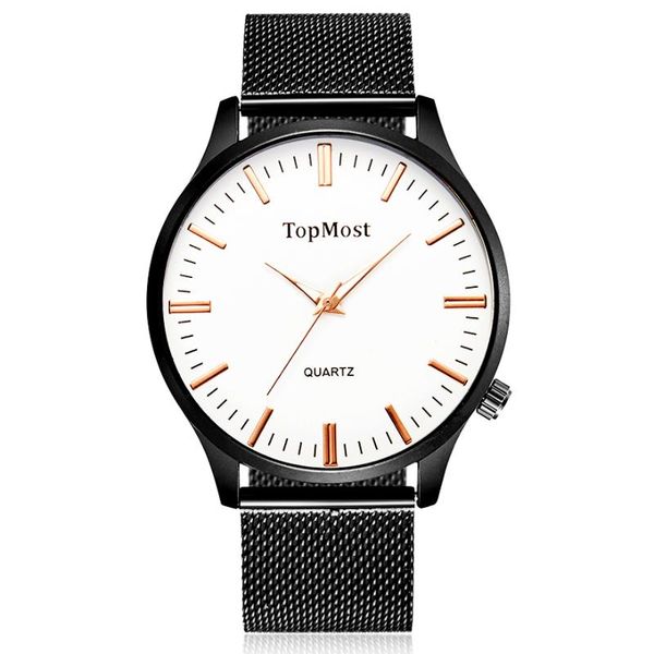 

wristwatches simple minimalist watch men quartz roman numerals black and white watches casual style man wristwatch stainless clock, Slivery;brown