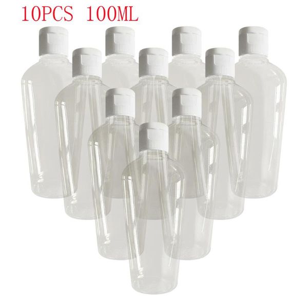 

liquid soap dispenser 10pcs 100ml travel plastic empty bottles outdoor portable cosmetic cream lotion shampoo bath containers refillable wit