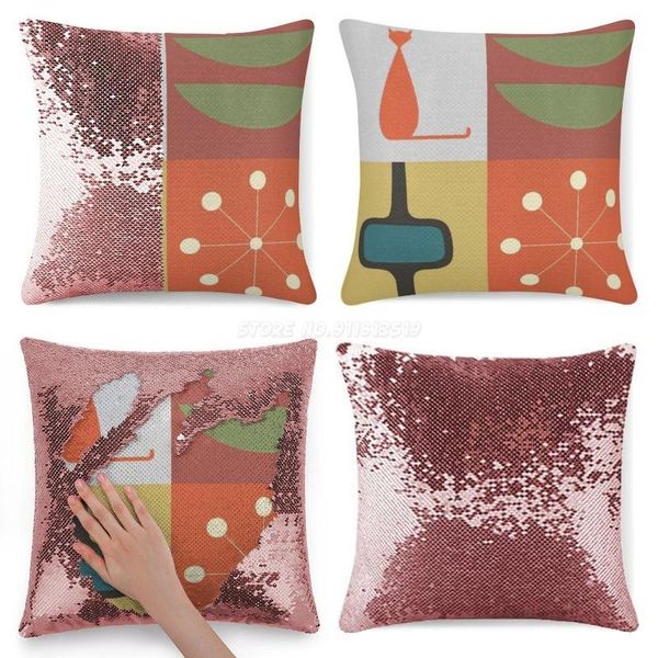

pillow case panels-1 sequin pillowcase glitter for sofa decorative party pattern mid century abstract modern art retro vi