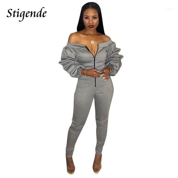 

stigende cascading ruffle long sleeve zipper jumpsuit women off shoulder romper slash neck slim bodycon1, Black;white